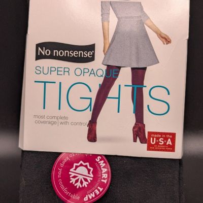 No Nonsense Women L Super Opaque Control Top Tight, Black, Size Large NEW IN PKG