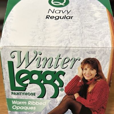 Winter Legs Panthose Warm Rubbed Opaque. Navy Regular. New In Box