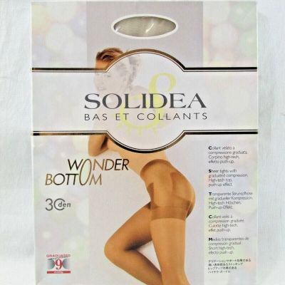 Solidea Wonder Bottom 30 DEN Sheer Compression Tights Italy Size 2- Medium NEW