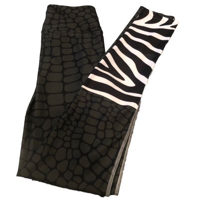 Looney Legs London Women’s Leggings Vibrant Zebra Reptile  Size Small