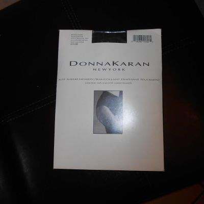 New Donna Karan Just Sheer Control Top Pantyhose Black Small