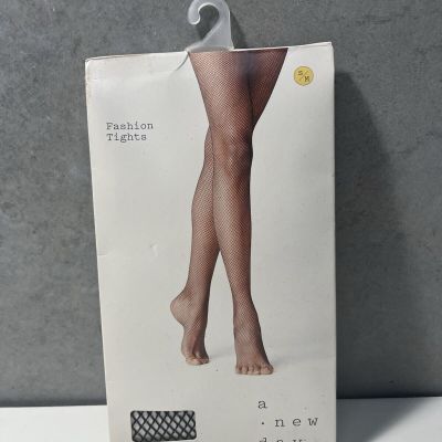 A New Day Women's Black Fishnet Tights Closed Toe Hose Sz: S/M