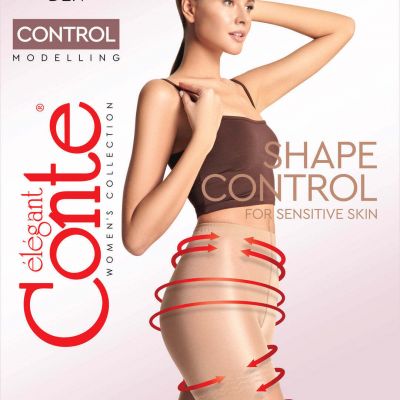 Conte Tights Control 40 Den | Shaping Modeling Pantyhose with Slimming Top