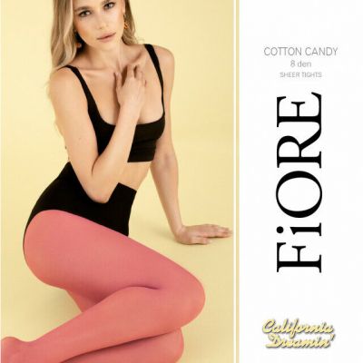 FIORE COTTON CANDY TIGHTS PANTYHOSE FUSCHIA & NEON LIME 3 SIZES 8 DENIER