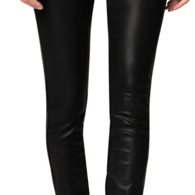 Womens Luxury Vegan Leather Pants, Comfortable Biker Style Leggings, Super Soft