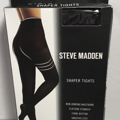 STEVE MADDEN SHAPER TIGHTS 1 PK BLACK SZ S/M Flattens Stomach/Firms Bottom NIP