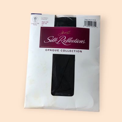 Hanes Silk Reflections NEW Control Top Ultimate Opaque Tights E78 CD Jet Black