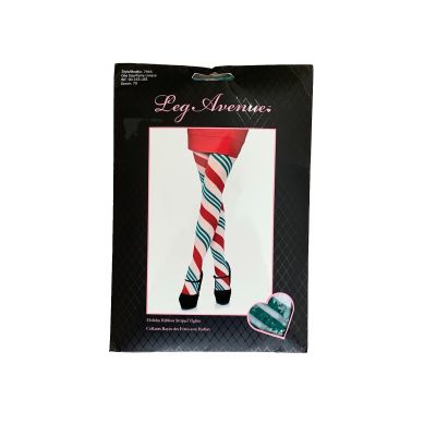 Lane Holiday Ribbon Striped Tights Leg Avenue 7955 One Size New