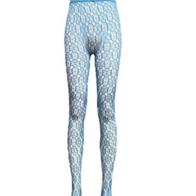 Lace Fishnet Stockings Pantyhose Women’s OS Christmas Flower Blue/Green Sexy New