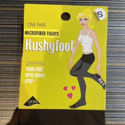 Kushyfoot Microfiber Tights Brown Size Small Padded Sole