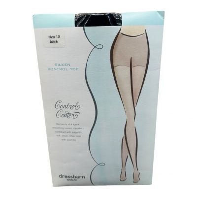 Dressbarn Control Center Silken Control Top Sheer Pantyhose 1X Black BRAND NEW