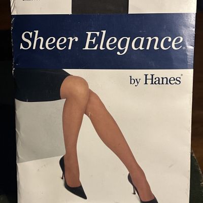 Sheer Elegance by Hanes Color: BLACK SHADOW Sheer Toe Pantyhose Nylons Size AB