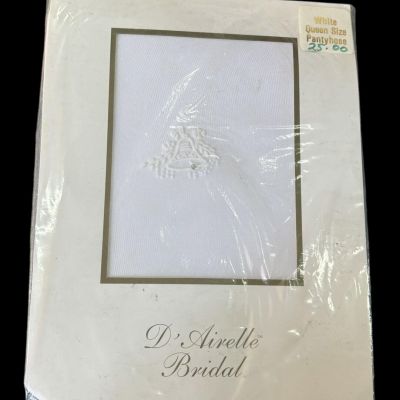 D'Airelle Bridal White Queen Size Pantyhose 100perc Nylon Aire Hosiery