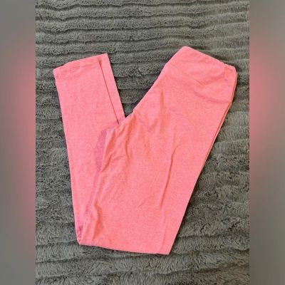 NWOT LuLaRoe OS One Size Leggings Pink Coral Heathered Solid Color Soft