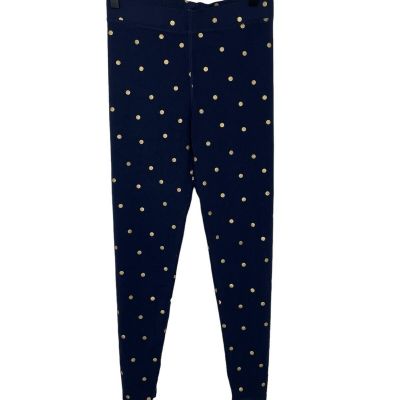 Boden Womens Pull-On Leggings Polka Dot Navy Blue Gold Size 8R