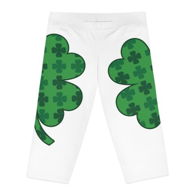 Capri Leggings, Luck of the Irish Pattern, St Patrick's Day Fashion, Women's