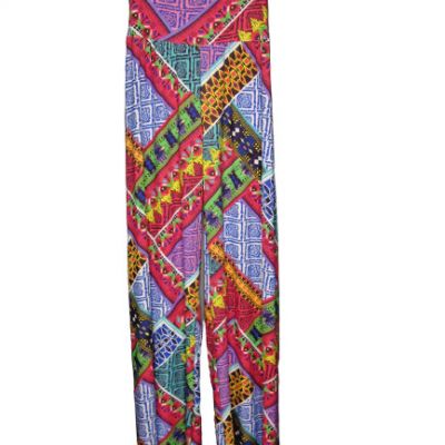 Pickyboo  Soft LeggingsGeometric Mural Pattern Size S/M Pinks Blues Green Yellow