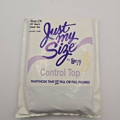 Just My Size Leggs Control Top Pantyhose Size 2X OFF BLACK L'eggs 85202-S2B