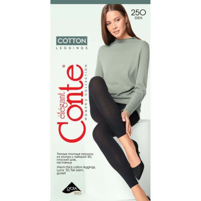 Conte Leggings Cotton 250 Den | Warm Opaque Women's Leggings