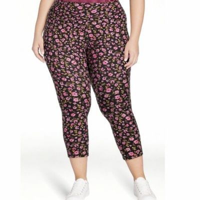 Terra and Sky Tossed Ditsy High Rise Capri Leggings 2X (20W-22W) NEW