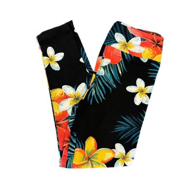 TC2 LuLaRoe Leggings  ~ PLUMERIA FLORAL on BLACK ~ Sizes 20-26, Tall & Curvy 2