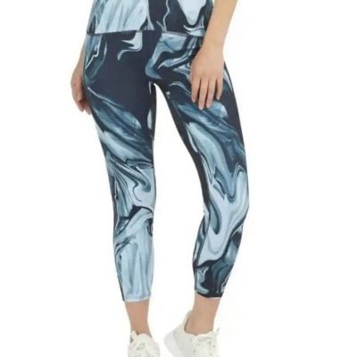 SPANX Booty Boost 7/8 Marble Leggings Womens Black Blue High Rise $98 - Sz 1X