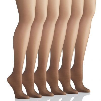 Hanes C60717 Silk Reflections Control Top Sandalfoot Tights 6PK