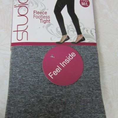 New Studio Fleece Footless Fleece Tights Gray Size M/L