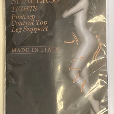 Calzedonia Total Shaper 15 Tights Control Top Leg Support Size S Black, Italy