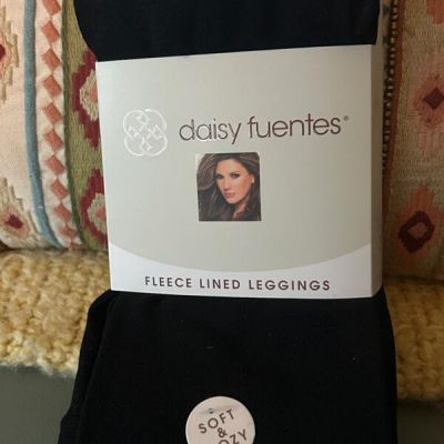 Daisy Fuentes Ladies 2 Pr Black Fleece Lined Tights Size M/L NEW