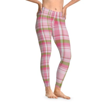 Girly Plaid Leggings, Women's Fashion Pants, Comfortable Activewear, Trendy