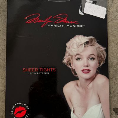 Marilyn Monroe Sheer Tights Bow Pattern Size B Black