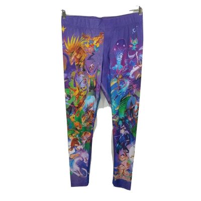 WeLoveFine Dota 2 Watercolor Hero Leggings Women Size 3XL Purple Allover Print