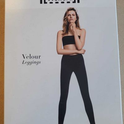 Wolford BLACK Velour Leggings, US 36