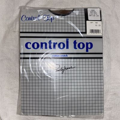 Vintage Control Top Suntan Pantyhose Cotton Crotch Size Petite/medium