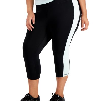 allbrand365 designer Womens Activewear Plus Size Colorblock Capri Legging 2X