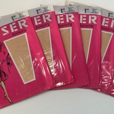 VINTAGE Kayser Hosiery Seamless Mesh-Clear Beige Sz9.5 X 6 *NEW