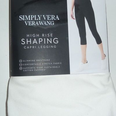 Women's Simply Vera Wang Plus Size High Rise Shaping Capri Leggings White 2X