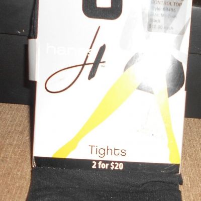 HANES BLACK PANTYHOSE STYLE TIGHTS SIZE MEDIUM