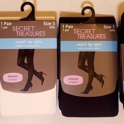 Brand New Secret Treasures Control Top Tights 60/80 Opacity Various Sizes Colors