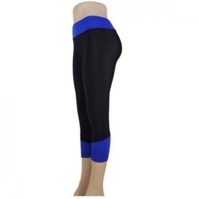 Woman's Capri Fitness Yoga Gym Workout Leggings Black and Blue S/M NWT