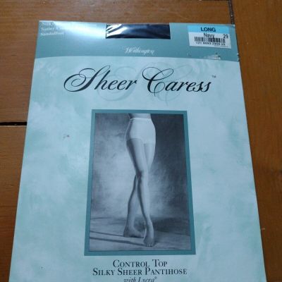 Sheer Caress Pantyhose Size Long Navy