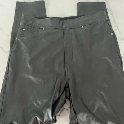 Spanx Leather Like Skinny Ankle Pant Medium Stretch Comfort Women b359