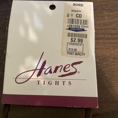 NWT Hanes Tights Style 353D Cocoa Sz. C-D Control Top Matter Opaque