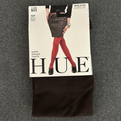 Hue Opaque Tights Espresso Brown Size 2 fits 120-170 Lbs and 5 ft 3 in - 6 ft