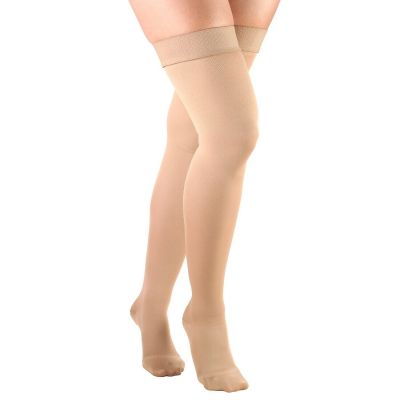 Truform Women's Stockings Thigh High Closed Toe: 20-30 mmHg L BEIGE (0364BG-L)