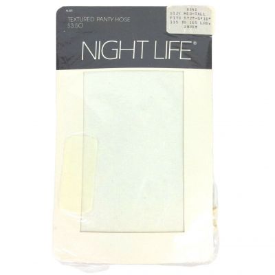 Womens Textured Pantyhose Medium Tall Ivory Nylon Night Life