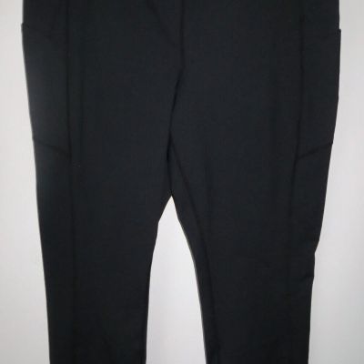 Lands End Sport Knit Black Stretch Leggings Pull On Pants Size 2X