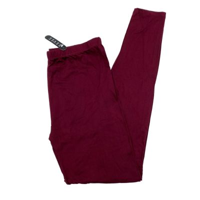 Eevee Womens Juniors Size XL Pull-On High-Rise Fashion Leggings Burgundy