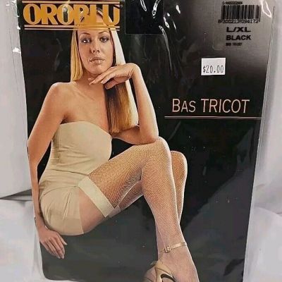 OROBLU STAY-UPS OROBLU BAS TRICOT MICRONET FISHNET | BLACK  | L/XL | Italy